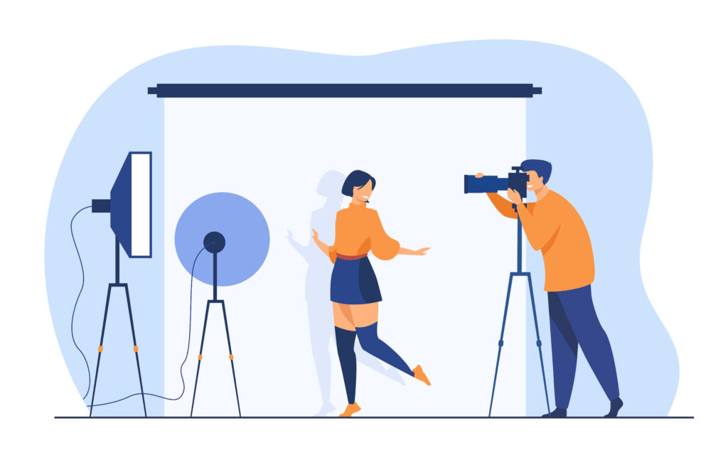 professional photographer taking photo of a woman 